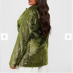 Beautiful sequins plus size blazer - 24
